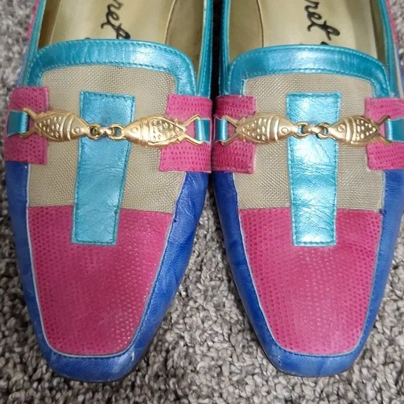 Margaret J patchwork leather slip-on flats gold fish accents - 7 ½ - Picture 8 of 8